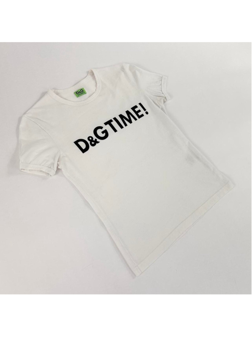 vintage D&G white tshirt, 'D&G TIME' in black